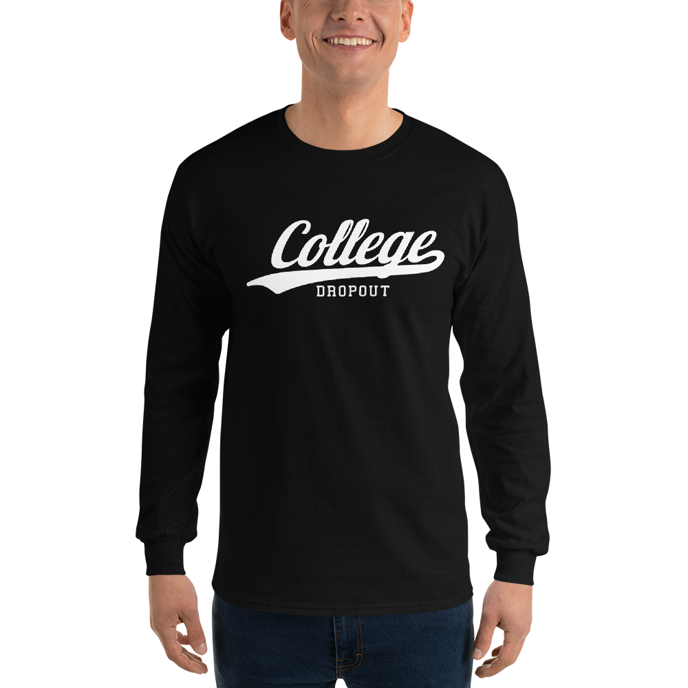 Men’s Long Sleeve Dropout Shirt (White logo)