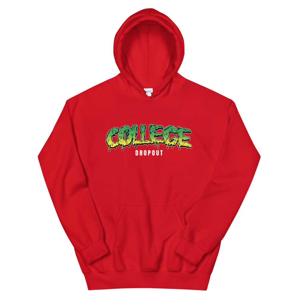 Mens Dropout Slime Hoodie White logo College Dropout Supply