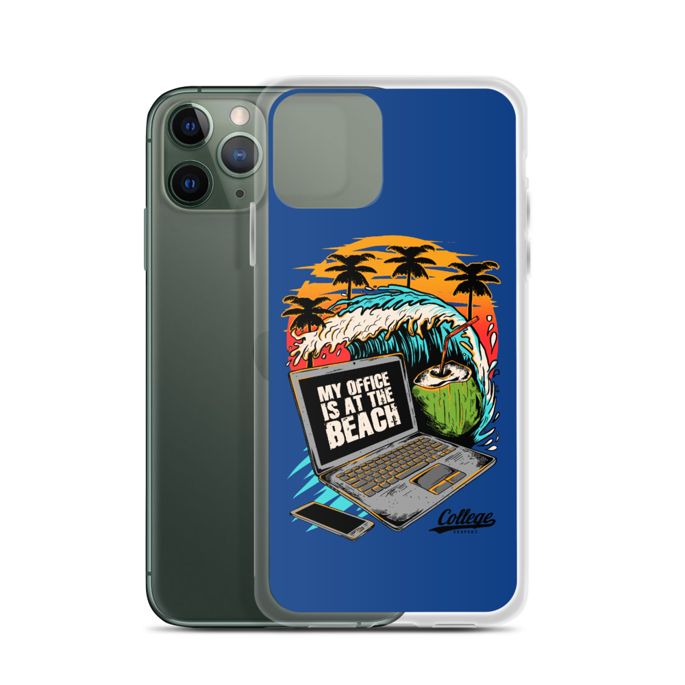 Office At The Beach iPhone Case - Blue