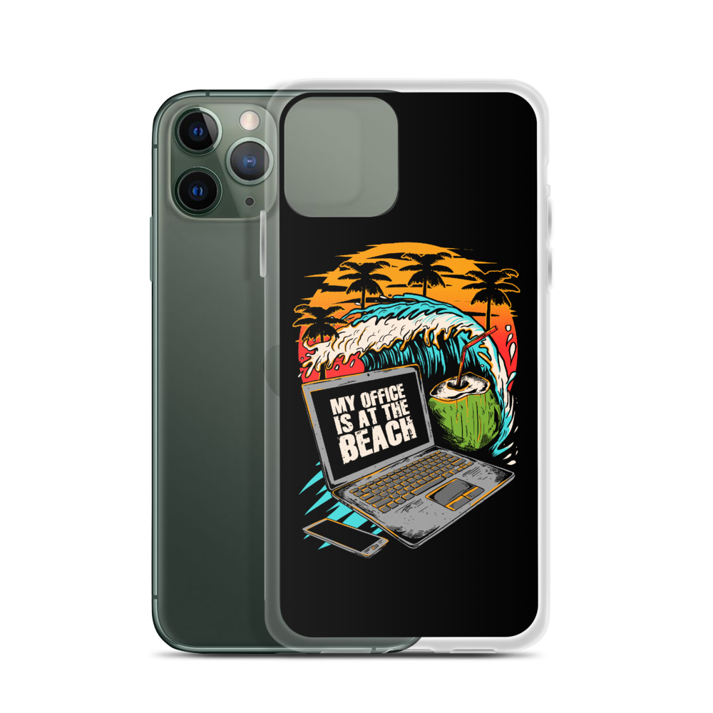 Office At The Beach iPhone Case - Black